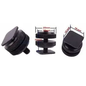 adaptador parafuso dual nuts hot shoe c rosca 14 D NQ NP 322811 MLB20640944703 032016 O Eshop10 - Loja Equipamentos Fotográficos