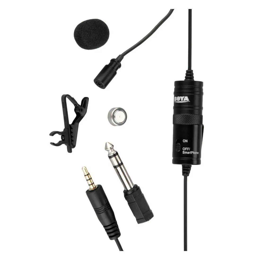 boya by m1 microfono lavalier pulce con powerpack con jack 35mm per fotocamera e smartphone lunghezza cavo 6mt 7 Eshop10 - Loja Equipamentos Fotográficos