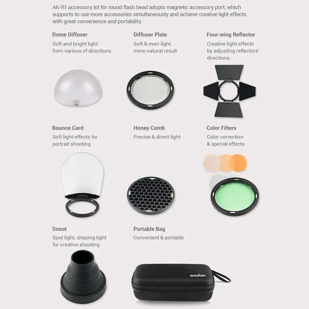eshop10 kit de acessorios godox ak r1 para ad200 h200r 10 Eshop10 - Loja Equipamentos Fotográficos