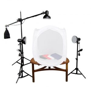 Kit Iluminação para Mini Estúdio Fotográfico 80x80 Led 50w Sem Tenda