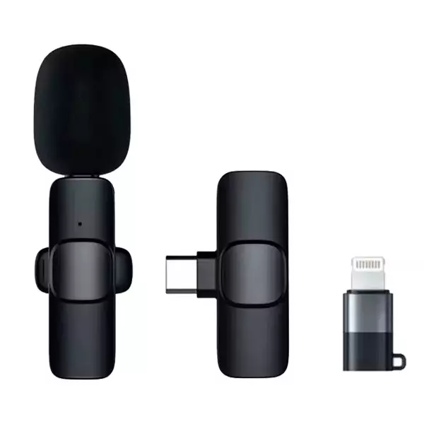 Microfone Lapela Wireless Sem fio para Iphone Ipad Lightning Plug