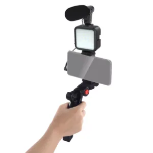 kit 01lm vlogging microfone led tripe e controle remoto 3 Eshop10 - Equipamentos Fotográficos e Cine