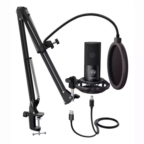 Microfone Fifine T669 USB com Kit para Streaming e Podcast