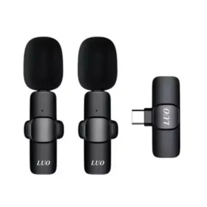 Microfone de Lapela Duplo Wireless LUO LU-B11 USB Tipo-C