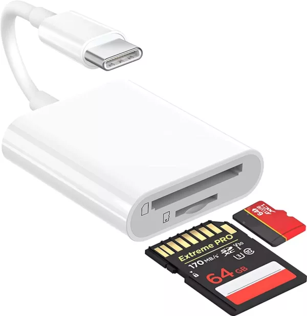 Leitor de Cartão SD Micro SD USB-C 3.0 Para iPhone 15 Android