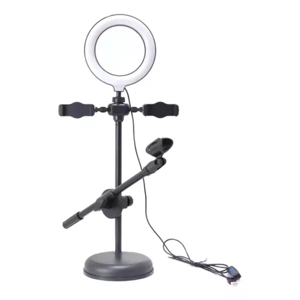 Ring Light Com Suporte Para Gravação Celular e Microfone 3em1 Tomate MTG-132