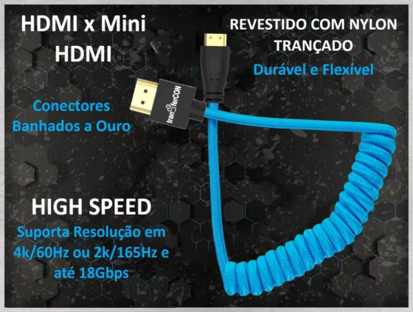 eshop10 cabo mini hdmi espiral 3 Eshop10 - Loja Equipamentos Fotográficos