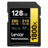 Cartão de Memória SD Lexar Professional Gold 1800x 280-210 MB/s C10 U3 V60 UHS-II 128GB