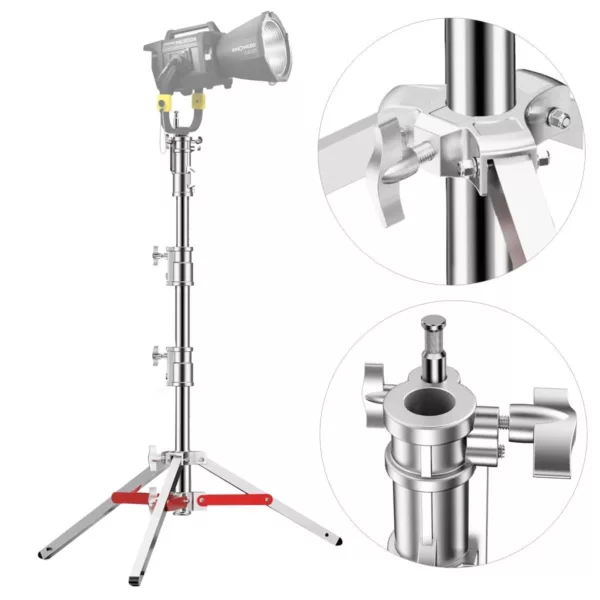 Tripé Iluminação Inox Estúdio Profissional Greika FC-170 Até 1,70m 20kg