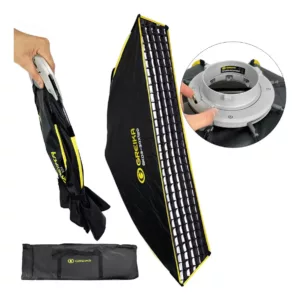 Greika GKD3 30x120 Softbox Strip Montagem Rápida Dobrável Bowens com Grid