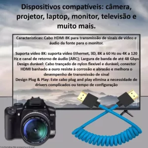 eshop10 cabo hdmi espiral 3 Eshop10 - Loja Equipamentos Fotográficos