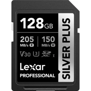 Cartão de Memória SD Lexar Professional SILVER PLUS 202-150 MB/S C10 U3 V30 UHS-I 128 GB