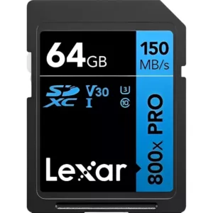 Cartão de Memória SD Lexar 800x PRO 150 MB/S C10 U3 V30 64GB