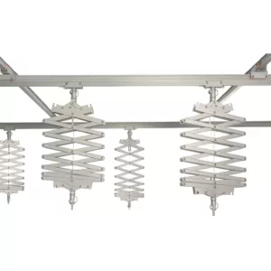 Kit de 4 Pantógrafos Com Sistema de Trilho de Teto Para Estúdio Cor Prata