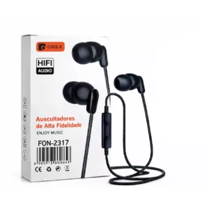 Fone de Ouvido ONEX FON-2317 USB-C com Microfone – Preto