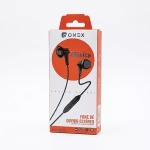 Fone de Ouvido com Fio ONEX FON-2301 P3 com Microfone – Preto