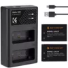 Kit de 2 Baterias e Carregador Duplo K&F Concept LP-E17 Para Canon