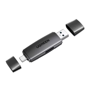 Leitor de Cartão 2 em 1 UGREEN CM304 SD e Micro SD USB A + USB-C