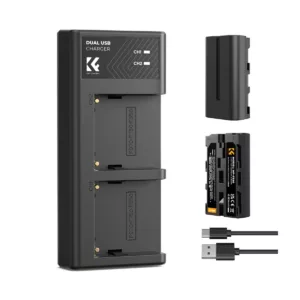 Kit de 2 Baterias e Carregador Duplo K&F Concept NP-F550
