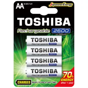 Pilha Recarregável AA 1,2v 2600mAh TNH6GAE (C/4 Pilhas) Toshiba