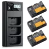 Kit de 3 Baterias e Carregador Triplo K&F Concept LP-E6NH Para Canon