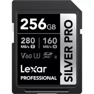 Cartão de Memória SD Lexar Professional SILVER PRO 280-160MB/S C10 U3 V60 UHS-II 256GB