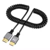 Cabo HDMI x HDMI Espiral 4K 60hz 50cm Para Câmeras e Monitores