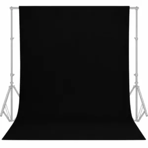Fundo Infinito Fotográfico em Tecido Muslin Preto 1,5m x 2m