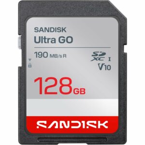 Cartão de Memória SD Sandisk Ultra Go SDXC UHS-I 128GB V10 190mb/s